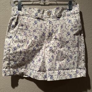 Jachs Girlfriend lavender floral elastic shorts sz S